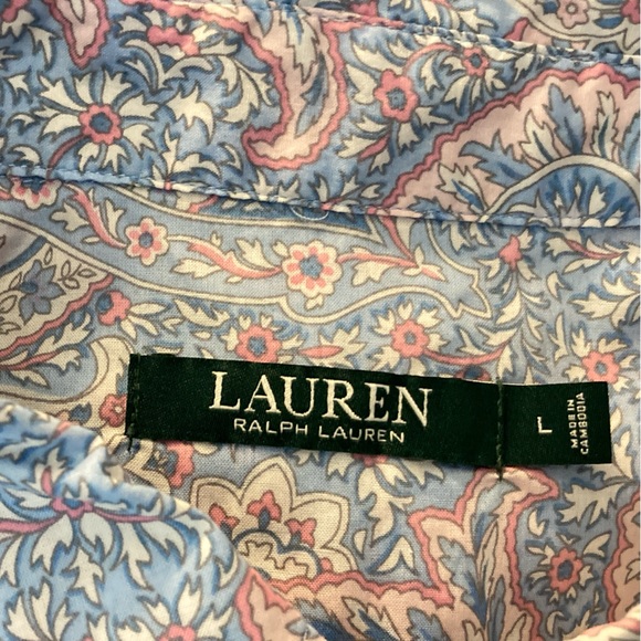 SOLD🩵Lauren Ralph Lauren L
Cotton Pajama Pant Set
Paisley Print Blue & Pink - Picture 4 of 14
